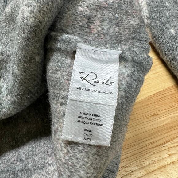 Rails NWOT Virgo Sweater Gray Tie Dye Size Small Wool Blend Crew Neck Super Soft - Picture 5 of 8